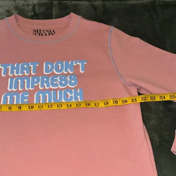 Shania Twain That Don't Impress Me Much Graphic Sweatshirt Sixe Large Pink Merch - Picture 3 of 7